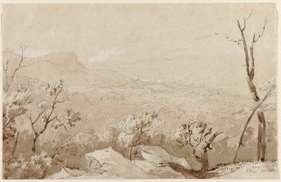 ニューヨーク州オレンジ郡、ボールド・マウンテンからの眺め。 作： Jasper Francis Cropsey