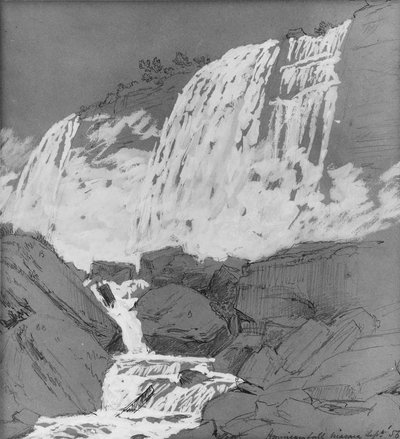 アメリカンフォールズ、ナイアガラ、1855年頃 作： Jasper Francis Cropsey