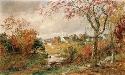 秋の風景、ソーガティーズ、1886 作： Jasper Francis Cropsey