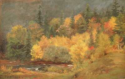 1855年の小川の秋 作： Jasper Francis Cropsey