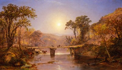 デラウェア・リバーのインディアン・サマー 作： Jasper Francis Cropsey