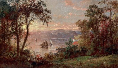 セイリング（タッパン・ジーのハドソン）1883年（油彩・キャンバス） 作： Jasper Francis Cropsey