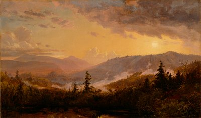 キャッツキル山脈の嵐の後の日没、1860年頃 作： Jasper Francis Cropsey