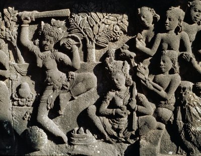 ヒンドゥー教寺院からの救援 作： Javanese School