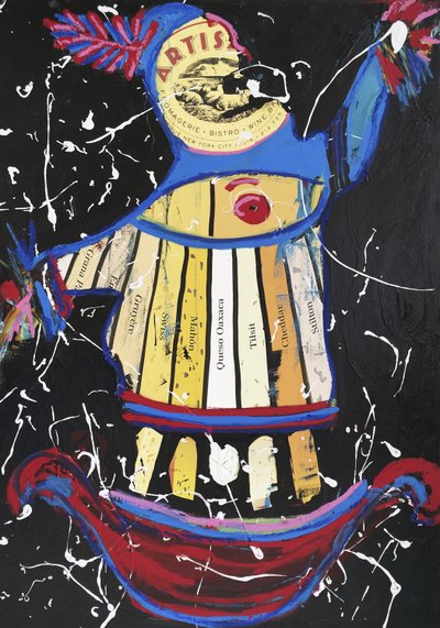 Cheese Dancer, 2016（水彩紙にミクストメディア、パネルにマウント、裏面にレシピ付き） 作： Jay Batlle