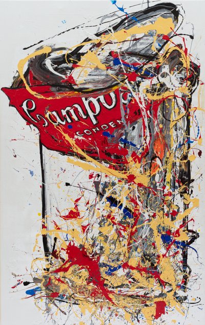 Cut The Mustard, 2019（キャンバスにハウスペイントとインク） 作： Jay Batlle
