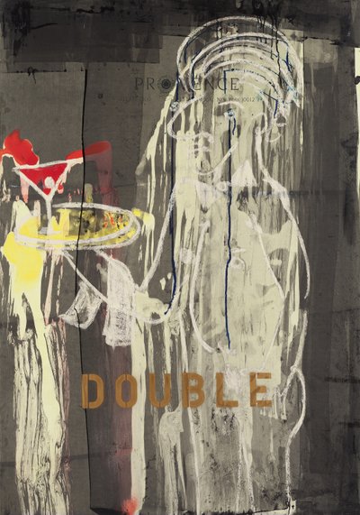 Double, 2010 (ミクストメディア、水彩紙、パネル、裏面にレシピ) 作： Jay Batlle