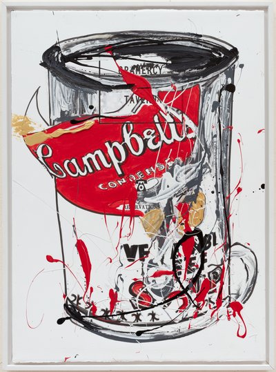 Soup Can 3 NewYorker, 2019（キャンバスにハウスペイントとインク） 作： Jay Batlle