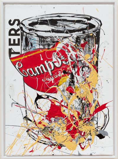 Soup Can 5 Daughters, 2019（キャンバスにハウスペイントとインク） 作： Jay Batlle