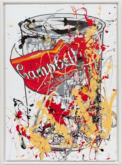 Soup Can 9 Unreal, 2019（キャンバスにハウスペイントとインク） 作： Jay Batlle
