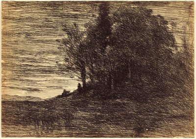 隠者の森 作： Jean-Baptiste-Camille Corot