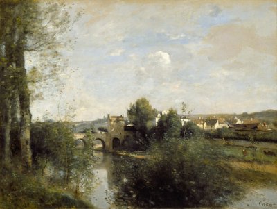 LimayのSeineとOldBridge 作： Jean-Baptiste-Camille Corot