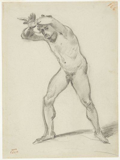 立っている男性のヌード 作： Jean-Baptiste-Camille Corot