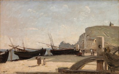ザ・ビーチ、エトルタ 作： Jean-Baptiste-Camille Corot