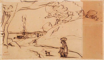 無題の風景 作： Jean-Baptiste-Camille Corot