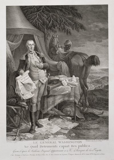 ワシントン将軍、ノエル・ル・ミア（1724-1801）によって刻まれたチェコの損傷はありません。 1785年（彫刻） 作： Jean Baptiste (after) Le Paon