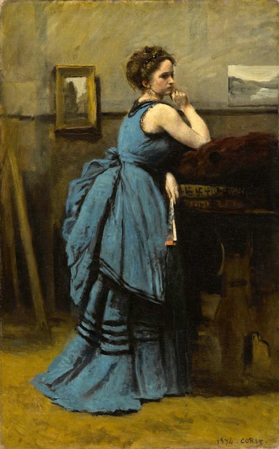 レディ・イン・ブルー 作： Jean Baptiste Camille Corot