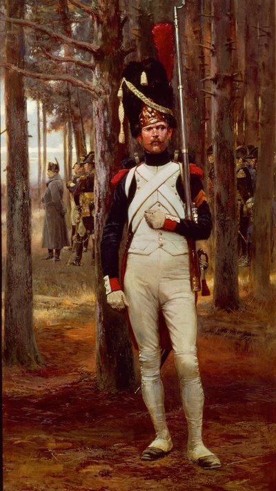 Edouard Detailleによる近衛兵の歩兵擲弾兵 作： Jean Baptiste Edouard Detaille