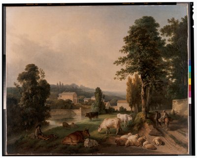 牛のいる風景 作： Jean Baptiste Huet