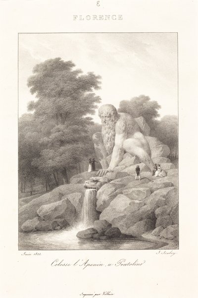 アペニン山脈の巨像、プラトリーノ 作： Jean-Baptiste Isabey