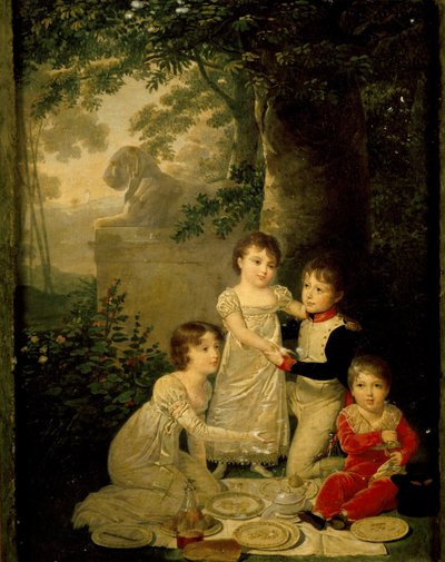 ヨアヒム・ムラートとカロリーヌ・ボナパルトの4人の息子（左から、レティツィア 作： Jean Baptiste Isabey