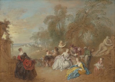 テラスで 作： Jean-Baptiste Joseph Pater