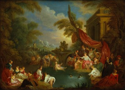 The Bathers」（銅版に油彩）。 作： Jean Baptiste Joseph Pater