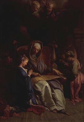 聖母の巻物を読む聖アンナ 1700年頃（油彩・キャンバス） 作： Jean Baptiste Jouvenet