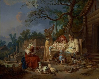 ロシアのゆりかご 1764-1765年頃 油彩・カンヴァス 作： Jean-Baptiste Le Prince