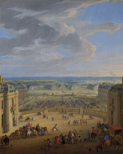 フランス語：Vue perspective du château de Versailles sur la place d
