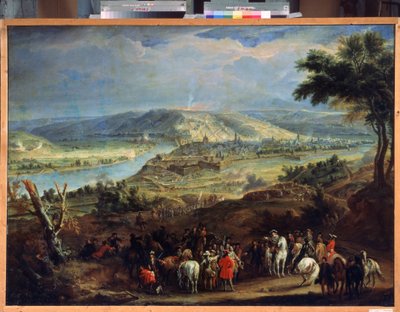 1692 年のナミュール包囲戦 (The Siege of Namur in 1692)。 1692 年 5 月 29 日から 6 月 30 日までのルイ 14 世とヴォーバンによる街の包囲。 作： Jean Baptiste Martin