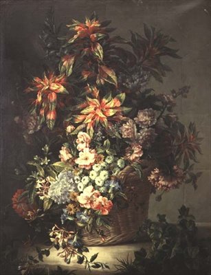 バラ、コンボルブル、ポピー、スイカズラなどの花々 作： Jean Baptiste Monnoyer