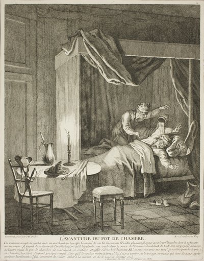 チャンバーポットの冒険（『ローマ喜劇のスケーヌ』より）、4枚目 作： Jean-Baptiste Oudry