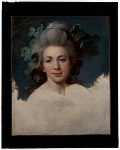 貴婦人の肖像（バッカンテに扮した女性の頭部、未完の肖像画） 作： Jean Baptiste Regnault
