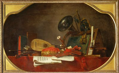 Les attributs de la musique - 音楽の属性、40-12-16/28の付随曲、Chateau de Choisyの3つの上演曲のうちの1つ。 作： Jean-Baptiste Simeon Chardin