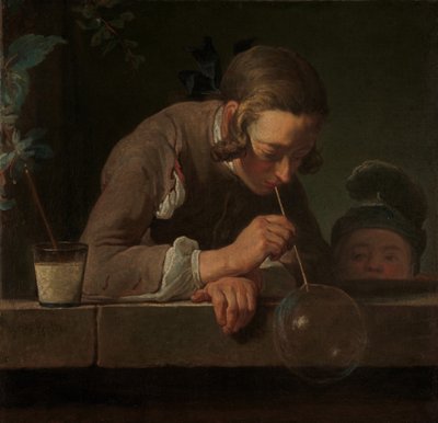 シャボン玉、c.1733-34（帆布に油彩） 作： Jean Baptiste Simeon Chardin