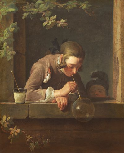 シャボン玉、c。 1733- 34（帆布に油彩） 作： Jean Baptiste Simeon Chardin