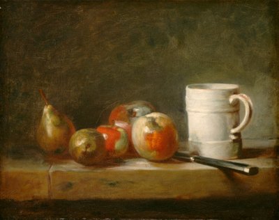 白いマグカップのある静物、c。 1764年（キャンバスに油彩） 作： Jean Baptiste Simeon Chardin