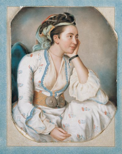 トルコのドレスを着た女性 作： Jean Étienne Liotard