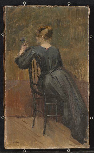 スザンヌ・ヴァラドン (1865-1938) の肖像、20 歳、c. 1885年（キャンバスに油彩） 作： Jean Eugene Clary