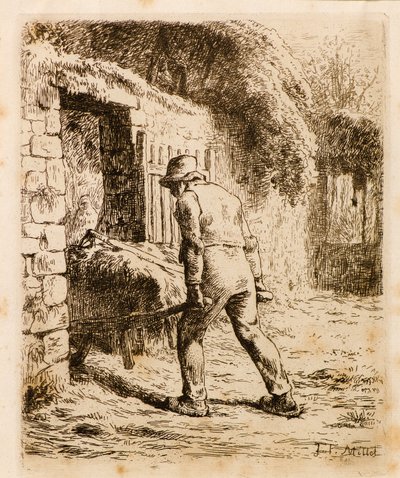 手押し車を持つ男 作： Jean Francois Millet