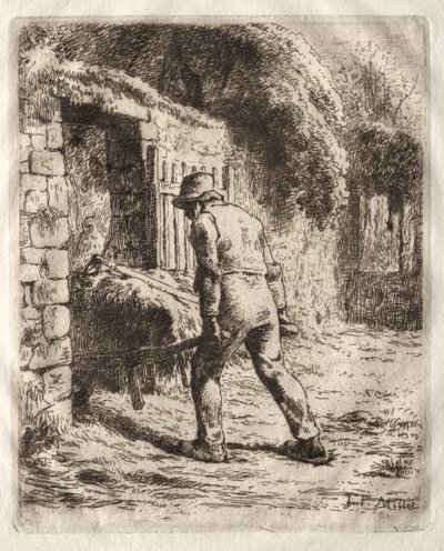 手押し車を持った農民 作： Jean-Francois Millet