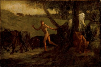 『メルクリウスがアルゴスの牛を水場へ導く』のための習作 作： Jean-Francois Millet
