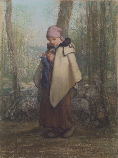 編み物の羊飼い 作： Jean-Francois Millet