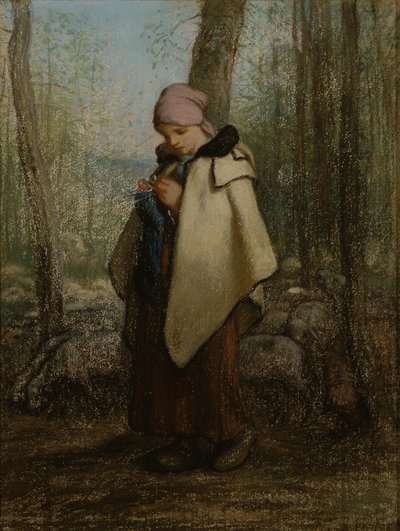 編み物の羊飼い 作： Jean-Francois Millet