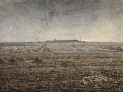 冬、シャイリーの平野、1862-66年頃（紙にパステル） 作： Jean Francois Millet