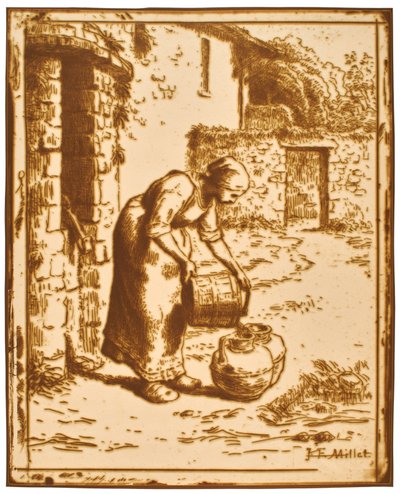 バケツを空にする女 作： Jean-Francois Millet
