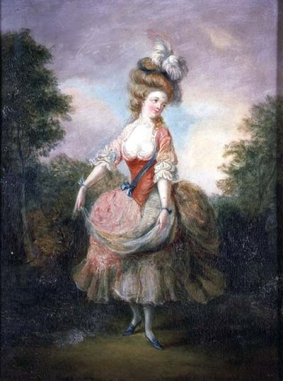 羽根つき帽子のダンサー 作： Jean Frederic Schall