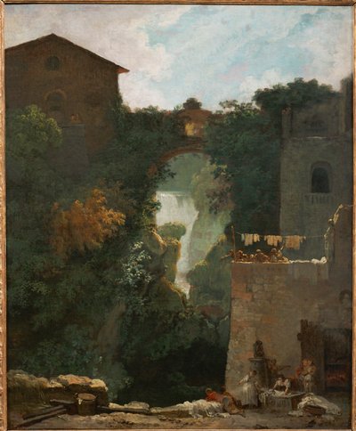 ティボリの滝 - ティボリの滝、ローマ ... 作： Jean-Honore Fragonard