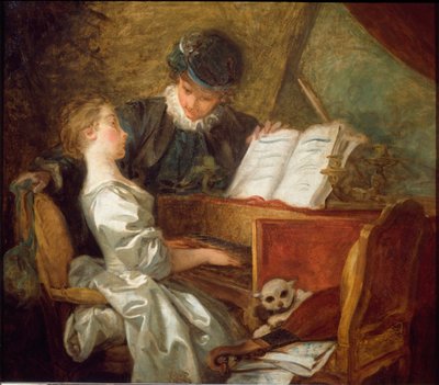 音楽の授業（油彩・キャンバス 作： Jean Honore Fragonard